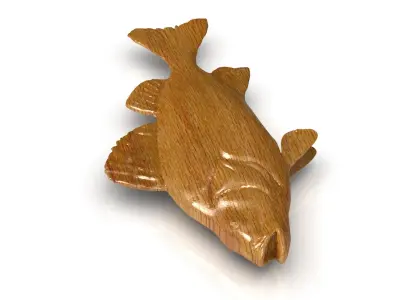 Fish 3d print 3d model stl obj wooden 3D model