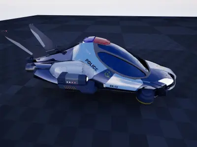 Sci Fi Police Vehicle Low-poly 3D model