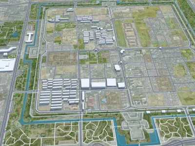Datong Shanxi China 50km Free low-poly 3D model