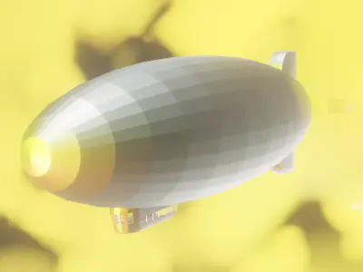 AirShip flying in sky 3D model