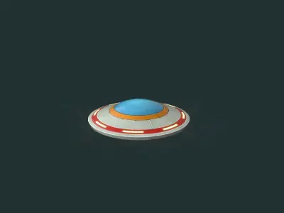 Flying Saucers Pack Low-poly 3D model