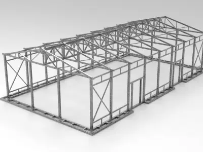 Industrial Metal Hangar 3D model by storehouse3d
