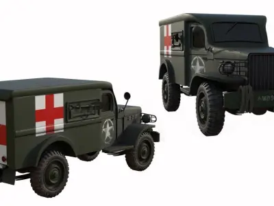 military vehicles Low-poly 3D model