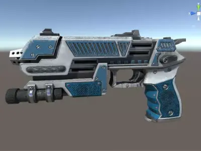 Low poly sci-fi pistol Low-poly 3D model