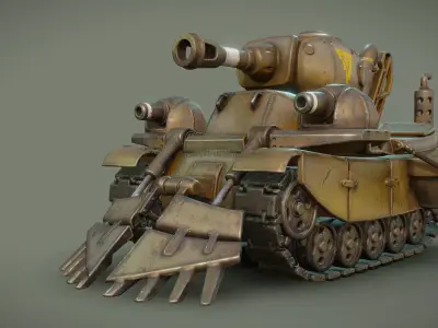 crawling-gear-tank Low-poly 3D model