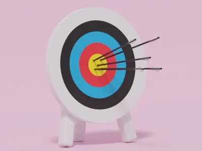 Archery Target and Arrows Low-poly 3D model
