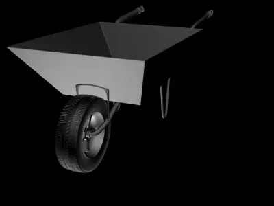 wheelborrow 3d model wheelbarrow in sand Free 3D model