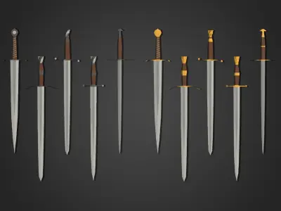 Low Poly Sword Pack 1 Low-poly 3D model