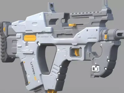 Science Fiction Gun 2 - Semi-Auto Rifle 3D model