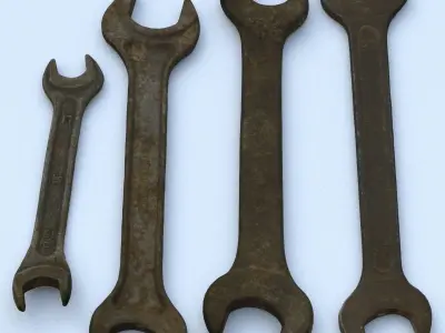 Wrench Low Poly wrenches - wrenches Low-poly 3D model