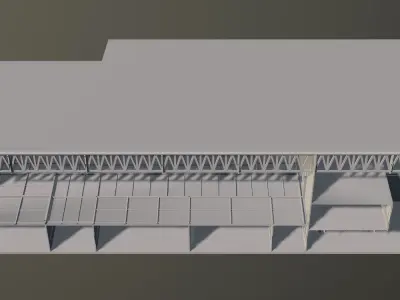 Warehouse in section cut 3D model purchase