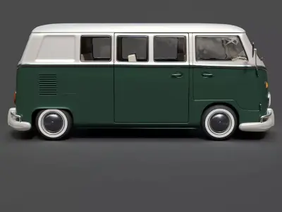 Vintage VW Bus - Hyper-Detailed Retro 3D Model 3D model