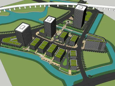 Sketchup Commercial Office Complex 224 3D model