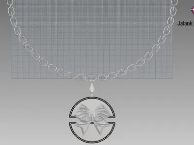 3d model bow necklace design  3D model
