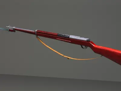 arisaka type 38 japanese ww2 rifle gun weapon 3D model