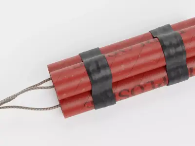 Dynamite V2 - Taped Explosive TNT Bundle 3D model