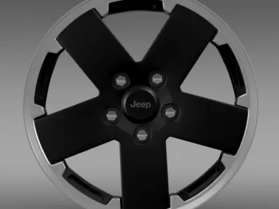 Jeep Wrangler black rim 3D model