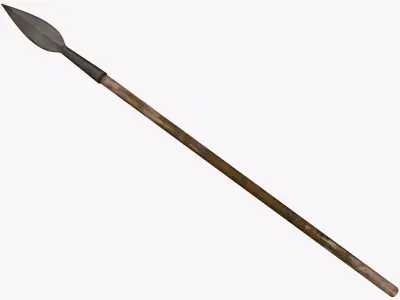 Medieval Spear Low-poly 3D model 4