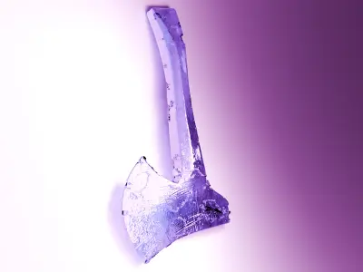 Low-Poly crystal axe Free low-poly 3D model