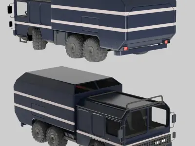 Dark Military-type Convoy Vehicle 3D model