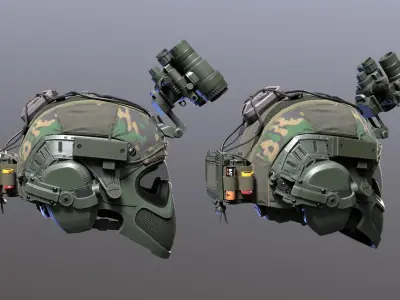 Tactical Helmet Low-poly 3D model purchase