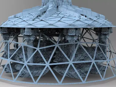 Occult Elven Sci fi Towers Dome 2 3D model