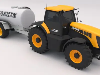 JCB Fastrac 8310 with Joskin Tanker Trailer 3D model
