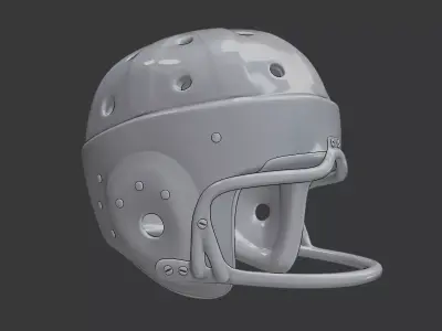 Vintage Leather Football Helmet Retro 3D Printable  3D print model