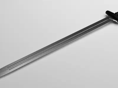 Split-Bladed Sword Low-poly 3D model