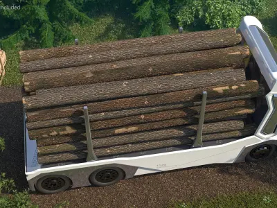 Einride Electric Autonomous Logging Truck Rigged 3D model