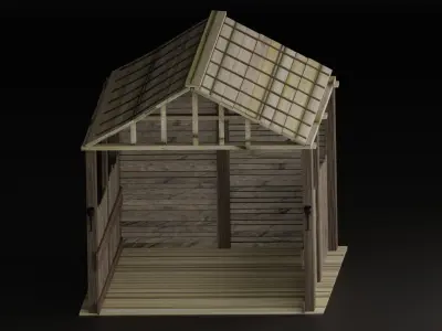 Old house  Low-poly 3D model