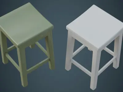 Stool 1C Low-poly 3D model