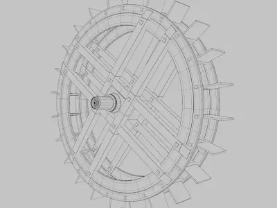 High poly Water Mill 3D model