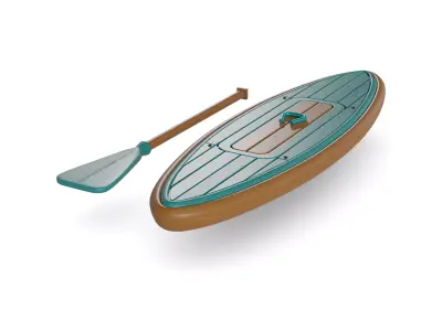 Paddle Board Low-poly 3D model