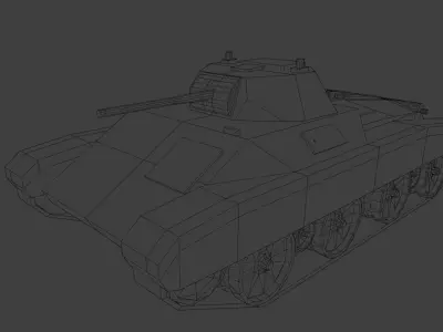Carro Armato M16 43 Celere Sahariano Low-poly 3D model