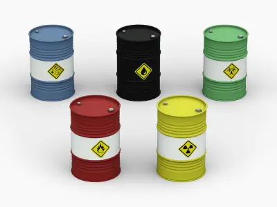 Steel Drum Barrel Low-poly 3D model