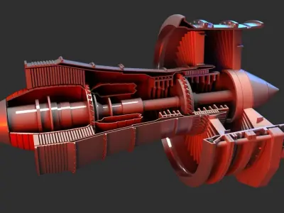 Jet Engine 3D model 3D model by Giimann