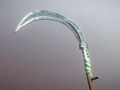 Superfuntimes Fantasy Jade Python Scythe Low-poly 3D model