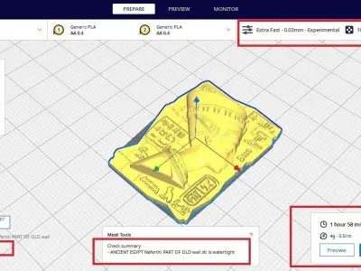 ANCIENT EGYPT NEFERTITI PART OF OLD WALL M02  3D print model