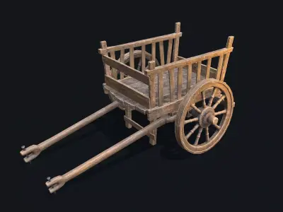 Medieval Cart 2  Low-poly 3D model