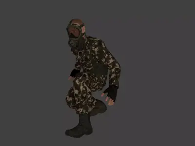 Rigged Soldier 08 3D model