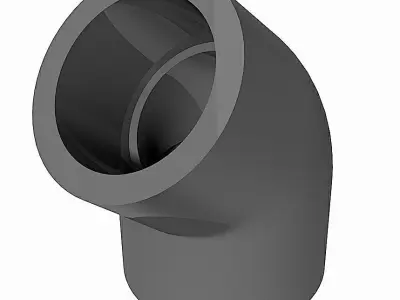PVC Elbows 45 Degrees - Socket Ends Free 3D model