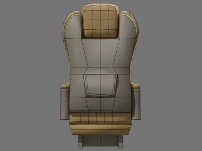 airplane seat Low-poly 3D model