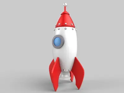 Rocket ship Low-poly 3D model by squarebagel