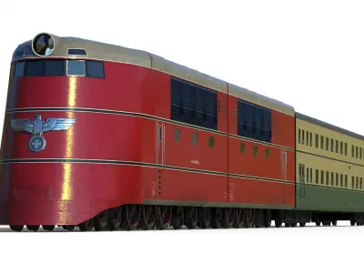 Breitspurbahn locomotive henschel 3D model purchase