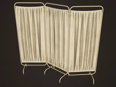 Hospital Room Divider - PBR Game Ready Low-poly 3D model