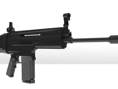SCAR-L air rifle Low-poly 3D model