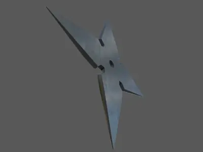 Shiriken Low-poly 3D model metal cross Low-poly 3D model