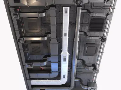 Ventilation system set 02 3D model