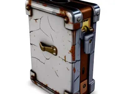 Steampunk Metal Box Game Asset Low-poly 3D model